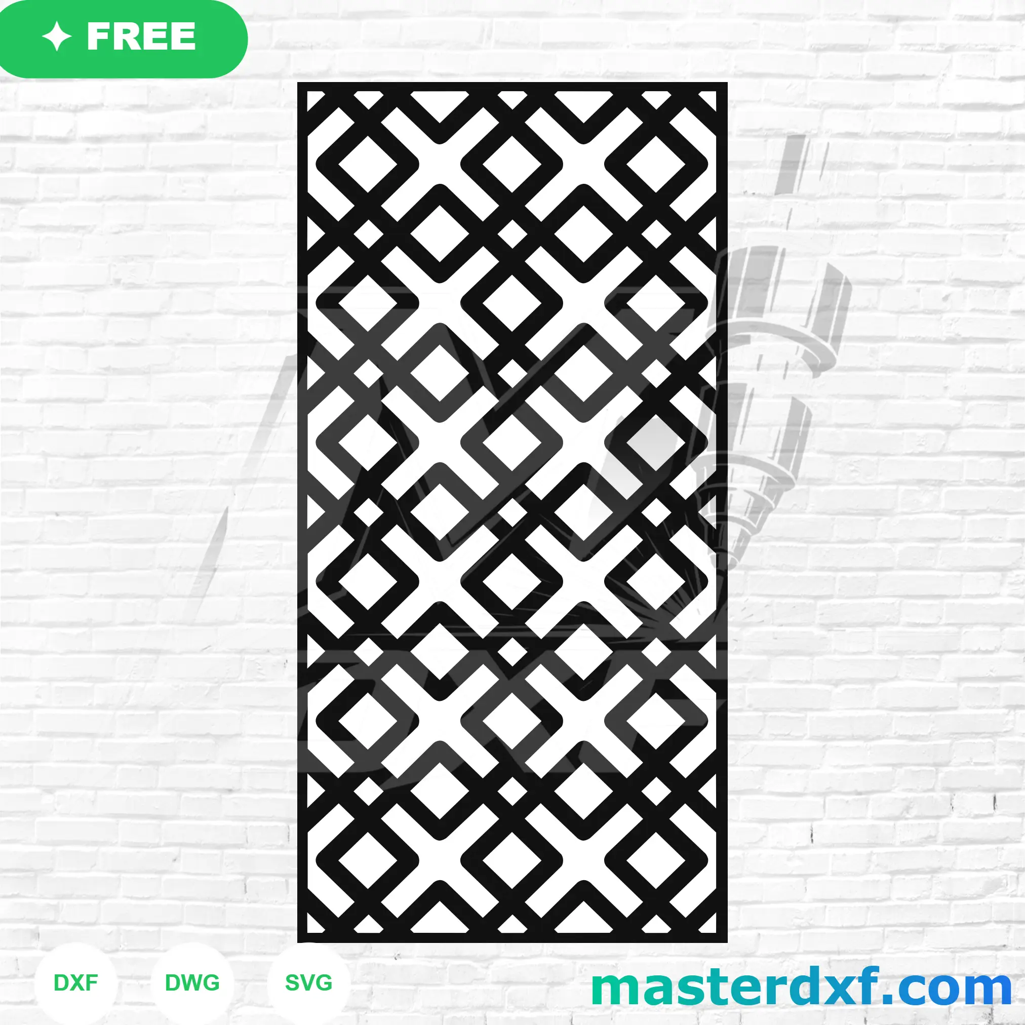Diagonal Diamond Lattice DXF Pattern for Modern Screens DXF File